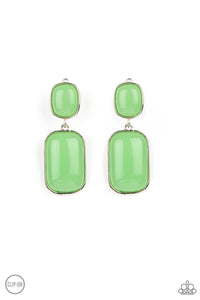 Meet Me At The Plaza - Green CLIP-ON Earrings
